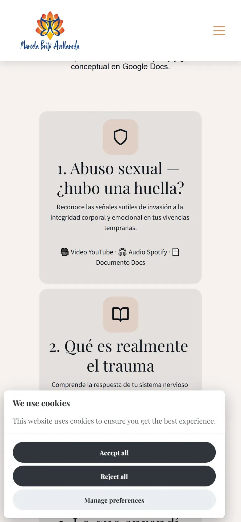 Adiós Trauma en móvil: rótulos de video y audio sin enlace