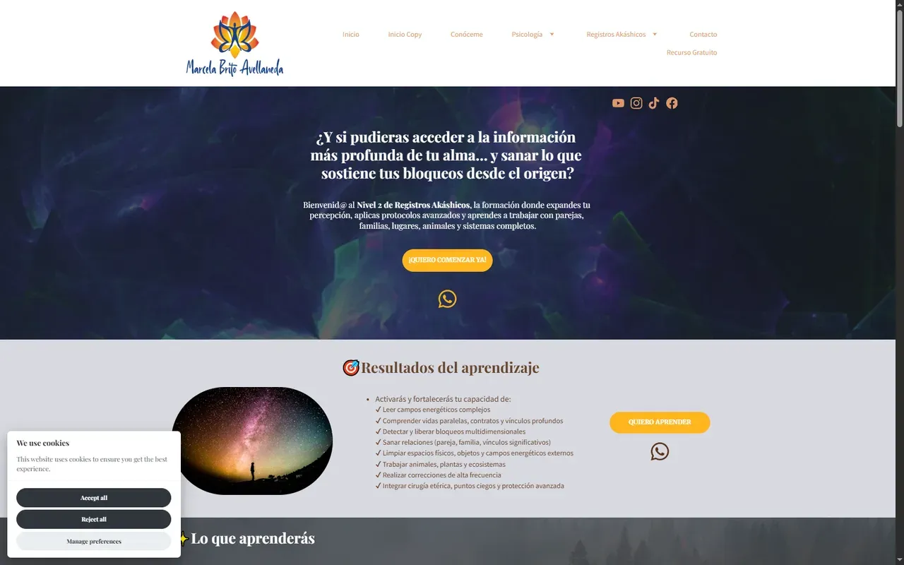 Certificación akáshica Nivel 2 bajo la misma marca de psicóloga